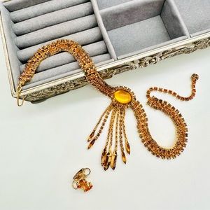 🔥 RARE Vintage Rhinestone Necklace